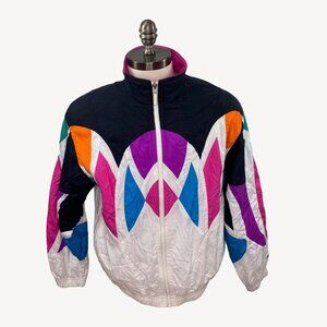 Vintage 80s-90s Womens Head Abstract Windbreaker Jacket Size Large